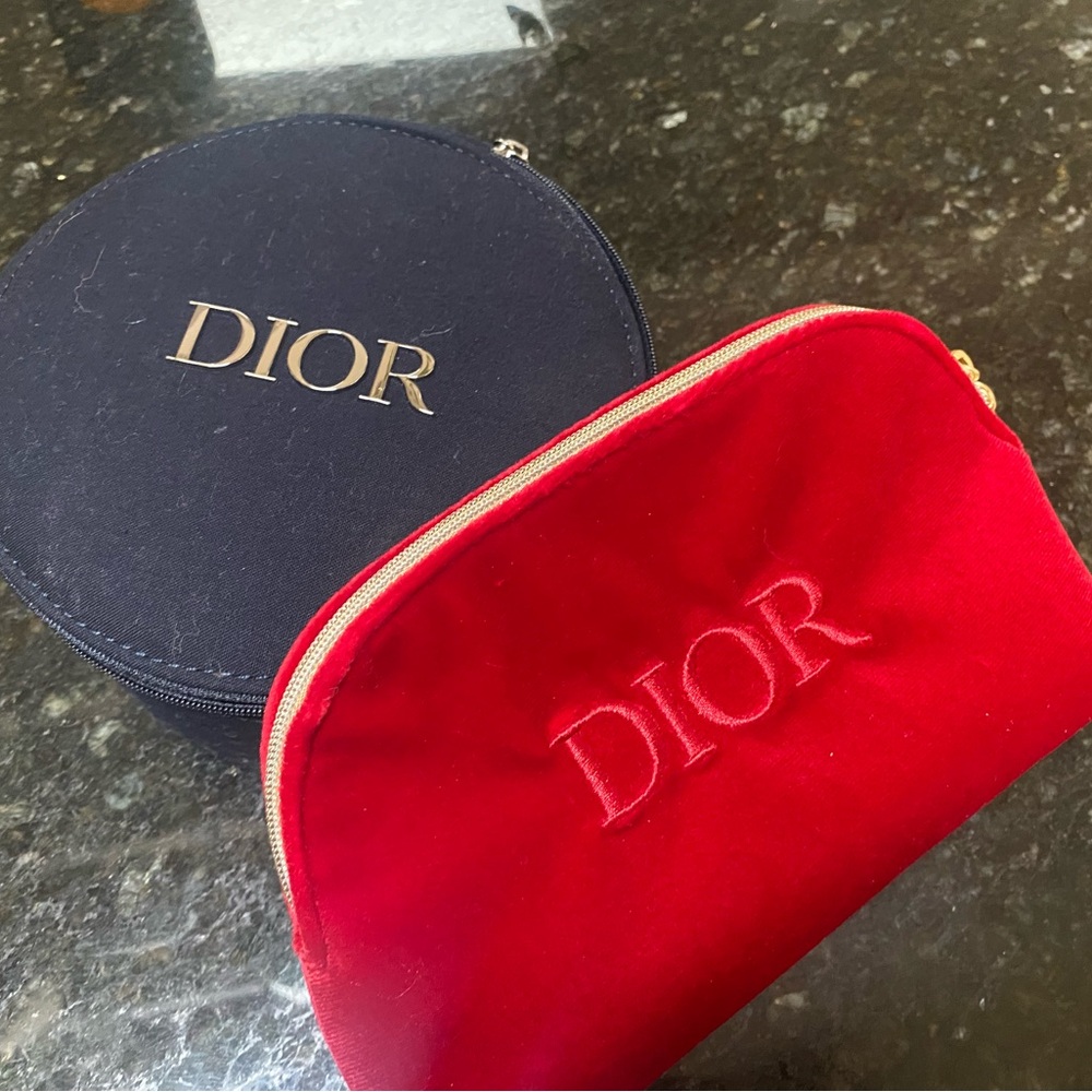 Dior Red and Black Cosmetic Bags